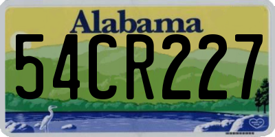 AL license plate 54CR227