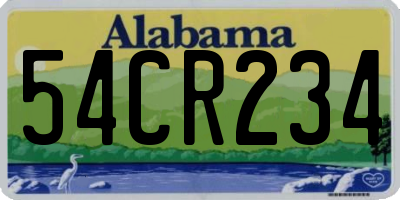 AL license plate 54CR234