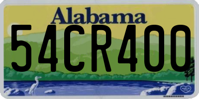 AL license plate 54CR400