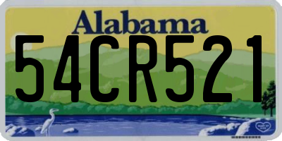 AL license plate 54CR521