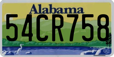 AL license plate 54CR758