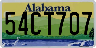 AL license plate 54CT707
