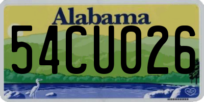 AL license plate 54CU026