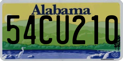 AL license plate 54CU210