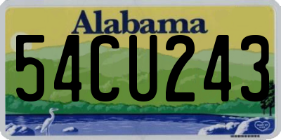 AL license plate 54CU243