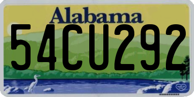 AL license plate 54CU292