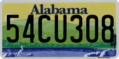 AL license plate 54CU308