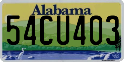AL license plate 54CU403