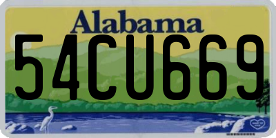 AL license plate 54CU669