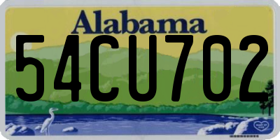 AL license plate 54CU702