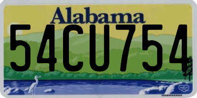 AL license plate 54CU754