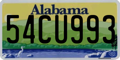 AL license plate 54CU993