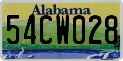 AL license plate 54CW028
