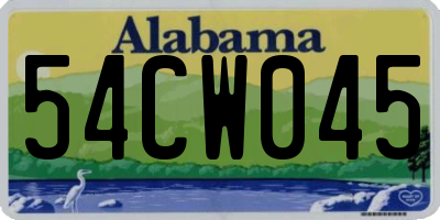 AL license plate 54CW045
