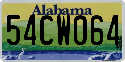 AL license plate 54CW064
