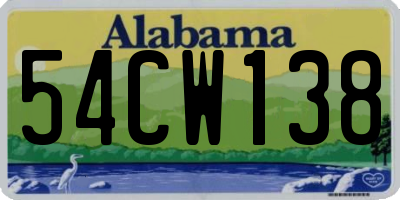 AL license plate 54CW138