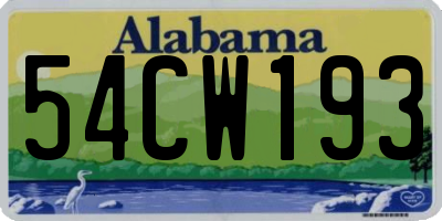 AL license plate 54CW193