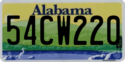 AL license plate 54CW220