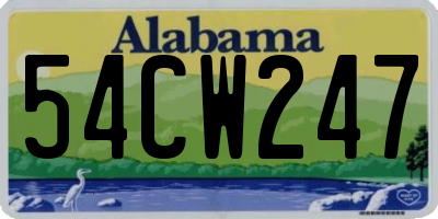 AL license plate 54CW247
