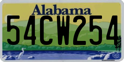 AL license plate 54CW254