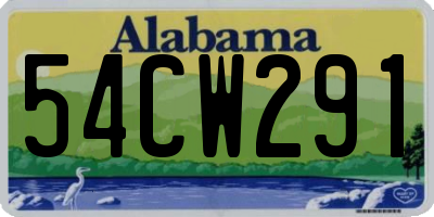 AL license plate 54CW291