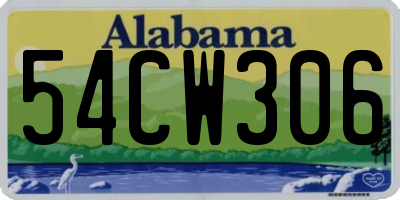AL license plate 54CW306