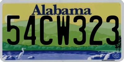 AL license plate 54CW323