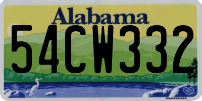 AL license plate 54CW332
