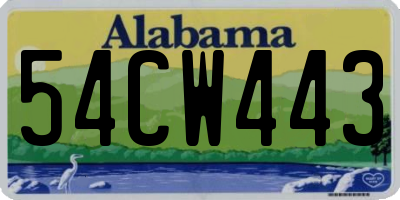 AL license plate 54CW443
