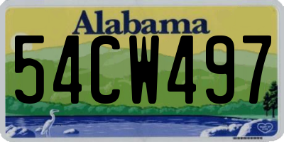 AL license plate 54CW497