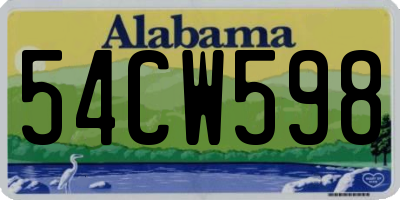 AL license plate 54CW598