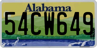 AL license plate 54CW649