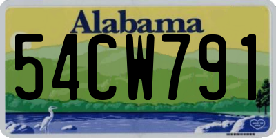AL license plate 54CW791