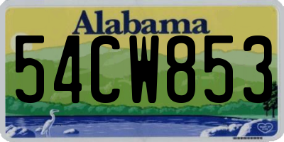 AL license plate 54CW853