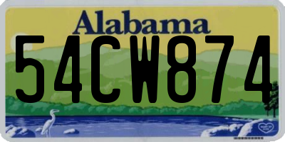 AL license plate 54CW874