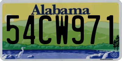AL license plate 54CW971