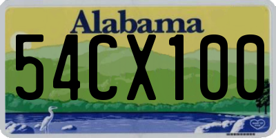 AL license plate 54CX100