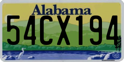 AL license plate 54CX194