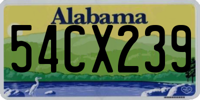 AL license plate 54CX239
