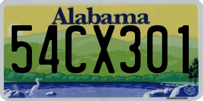 AL license plate 54CX301
