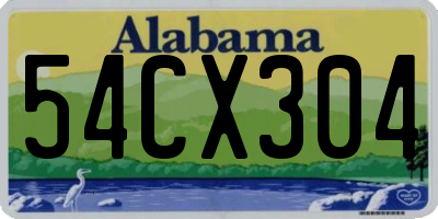 AL license plate 54CX304