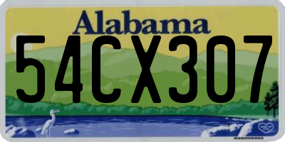 AL license plate 54CX307