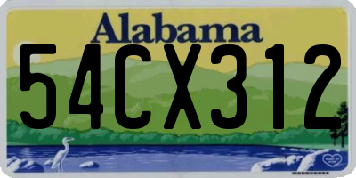 AL license plate 54CX312