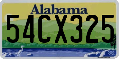 AL license plate 54CX325