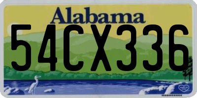 AL license plate 54CX336