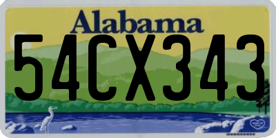 AL license plate 54CX343