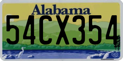 AL license plate 54CX354