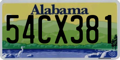 AL license plate 54CX381