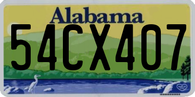 AL license plate 54CX407