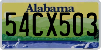 AL license plate 54CX503